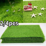 2/4Pcs 15cm Artificial Grassland Simulation Moss Lawn Turf Fake Green Grass Mat Green Plant