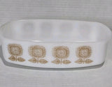 Federal Glass "Connoisseur" Milk Glass Sunflower Loaf Dish Sunflower