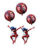 5 pcs __Miraculous ladybug foil mylar Birthday Party Balloon Bouquet Bouquet