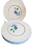Fondeville England Ambassador Ware 9" Snack Plates Set of 6 Blue Hydrangeas Hydrangea