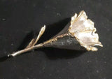 Vintage Brooch Signed ART Calla Lily Flower Antiqued Gold Tone Lily