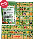 55 Vegetable Seeds Pack 28000+ Non-GMO Heirloom Seeds for Planting Garden Kit Garden Plants