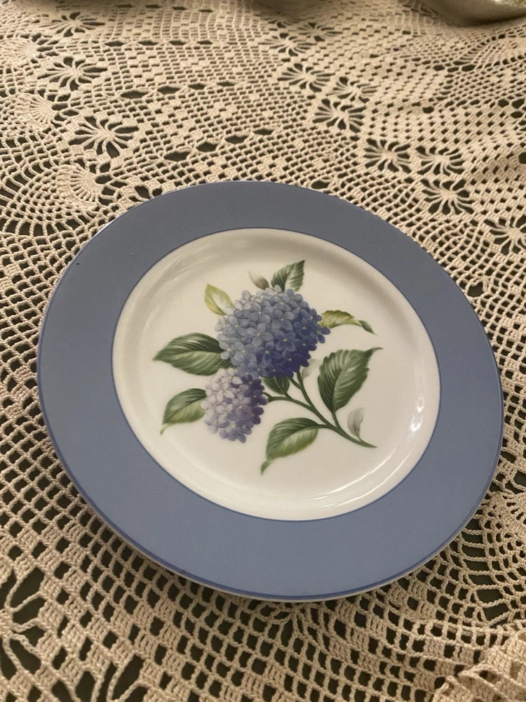 hand-painted hydrangeas Porcelain Plate by Andrea by Sadek. Hydrangea