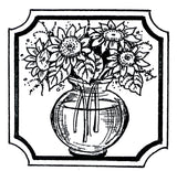 Fall Sunflower Vase Small Wood Mounted Rubber Stamp NORTHWOODS C10499 New Sunflower