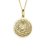 14K Gold Ranunculus Necklace, Botany Amulet, January Birth Flower Medallion Ranunculus