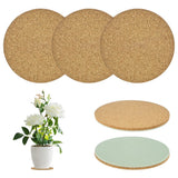 3-Pack 4 Inch Double Layers Cork Plant Coasters for Garden [Teal, Wood Tone] Garden Plants