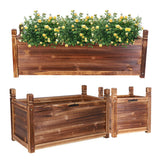 Heavy Wooden Planter Trough Planting Box Raised Garden Bed Plant Pot In/Outdoor Flowering Plants