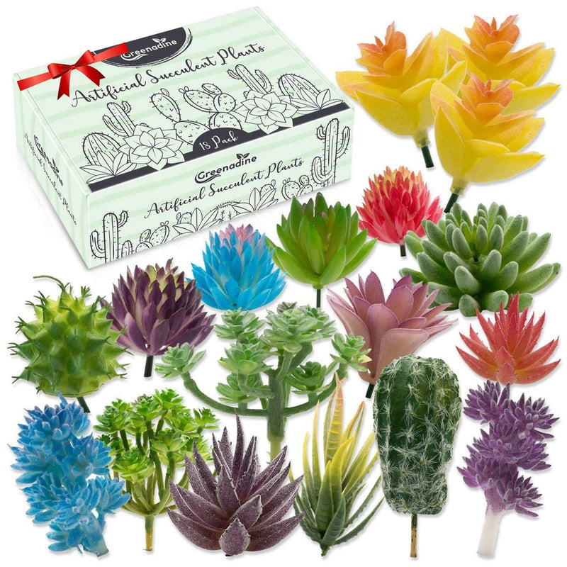 Premium Artificial Succulent Plants - 18 Pack - Fake Succulent Plants Variety... Green Plant