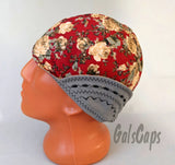 43# Welders Hats Roses Print Bikers Caps, Welding Cap Hat, Cotton Made in USA Roses