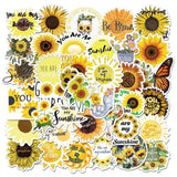 SUNFLOWER Vinyl Stickers [Set B] YOU are MY SUNSHINE ~ Waterproof FLOWER Decals Sunflower