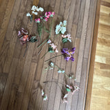 10 Vintage 1970s Artificial Flowers Dogwood Iris Peony Anemones Dahlia Magnolia Ranunculus
