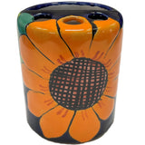 Mexican Handmade Ceramic Talavera Sunflower Toothbrush Holder for Bathrooms Sunflower