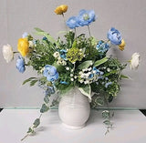 HANDMADE 18 X 17 Faux FLOWER ARRANGEMENT Ranunculus