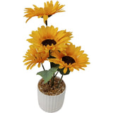 Yellow Sunflower Potted Plant 5 Heads 35cm for Wedding Photography Prop Sunflower