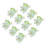 10PCS 13x14mm Acrylic Flower Charm Lily of the Valley Jewelry Green Lily
