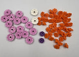 LEGO New 15 1x1 Pink Flower 16 Petals Sunflower & 50 Orange 3.2 Shaft w/3 Misc Sunflower