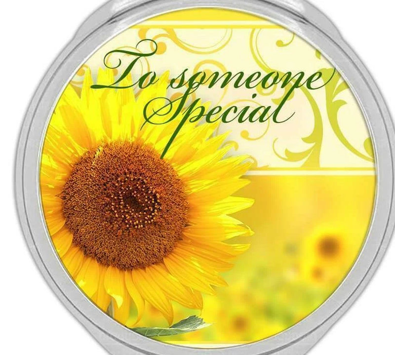 Sterling silver sunflower pendant locket necklace with round glass face