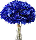 Royal Blue Flowers Hydrangea Artificial Flowers 10Pcs Full Faux Hydrangea Silk F Hydrangea