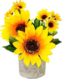 1 Pack Artificial Sunflowers Potted Fake Sunflower in Paper Pulp Pot for Home... Sunflower