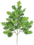 Artificial 29" Pin Oak Branch Light Green Silk Faux Fabric Leaves SINGLE STEM Green Plant