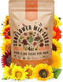 Sunflower Mix Seeds Pack 4 Oz - over 5,100 Non-Gmo Heirloom Sunflower Seeds for Sunflower