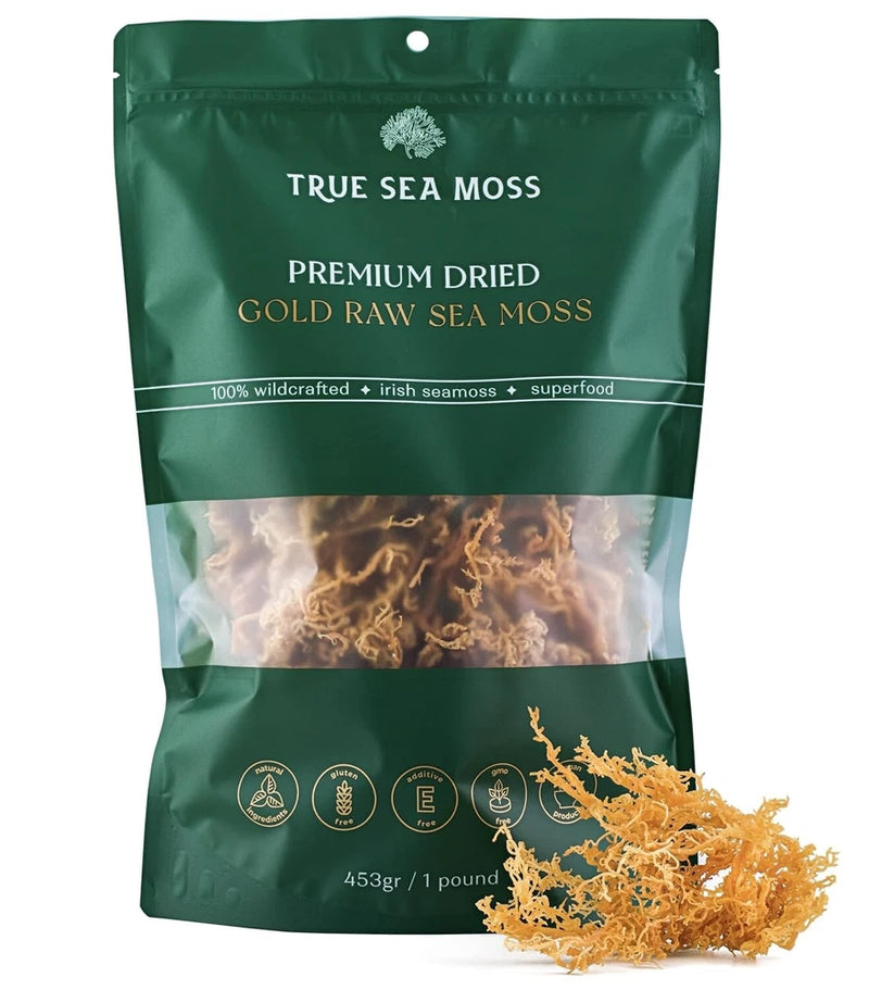 Dried Gold Raw Sea Moss | 100% Wildcrafted Irish Seamoss Organic Vegan Superfood Green Plant