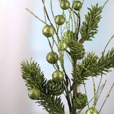 Group of 12 Green Sparkling Glittered Artificial Pine and Berry 28" Sprays Green Plant