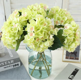 5 pcs Hydrangea Artificial 18" Royal Real Touch Hydrangea Heads with Stems Green Plant