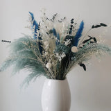 Dried Pampas Grass Bouquet 17" Blue Eucalyptus Lavender Wedding Farmhouse Pampas Grass