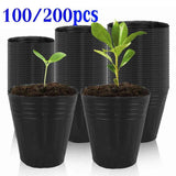 100/200X Plant Flower Pots Living Garden Nursery Seedlings Pot Container 6.5-9cm Garden Plants