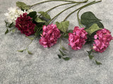 Artificial Hydrangea Spring Flowers ~ Pink & White ~ (5) Stems ~ 34Ó Long Hydrangea