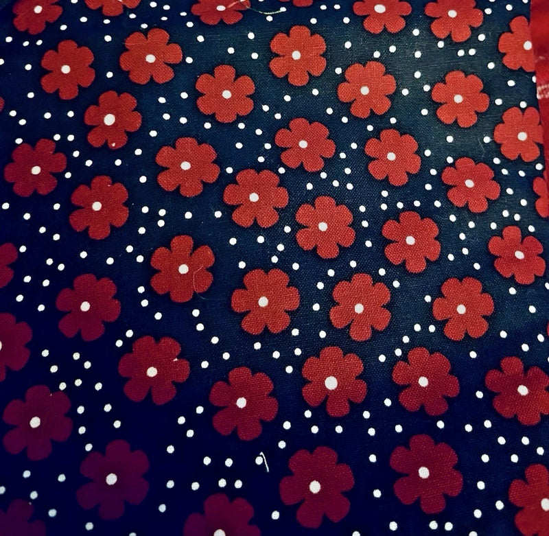 VTG Poppies or Sakura Florals Red & White on Black a JoAnn Exclusive BTFQ Flowering Plants