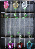 1 12" Glass Spring Rose Flower with Green Leave, 6 colors to choose from, beauty Roses