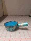 Fine Quality Antique Chinese Enameled Brass Silk Iron Turquoise w/ Peony Flower Peony