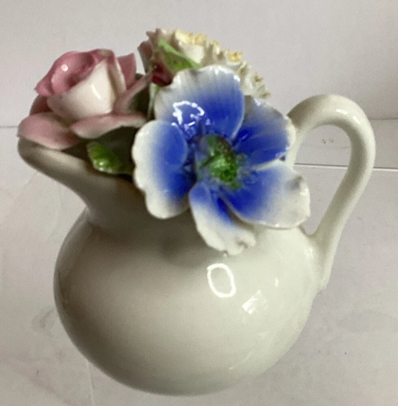 Vintage Royale Stratford Bone China Pitcher Rose Carnation Staffordshire England Carnation