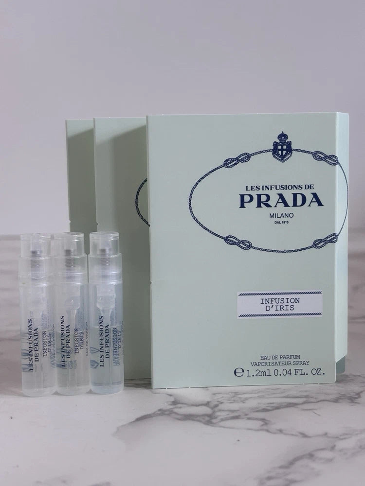 3 x Prada Les Infusions De Iris Eau de Parfum EDP Spray Sample 1.2 ml each EDP