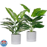 Der Rose 2 Pack Fake Plants Artificial Tropical Faux Plants Indoo Green Plant