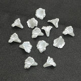 100 Pure White Acrylic Pearl Lily Bellflower Bell Flower Bead Cap Beads 12mm Lily
