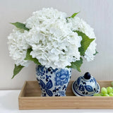 4 Pcs Real Touch White Hydrangeas Artificial Flower 21 inches Realistic Faux ... Hydrangea