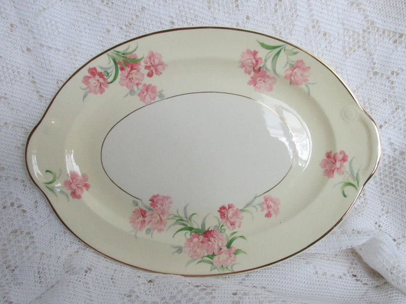 Vintage Taylor Smith Taylor Pink Carnation Serving Platter Carnation