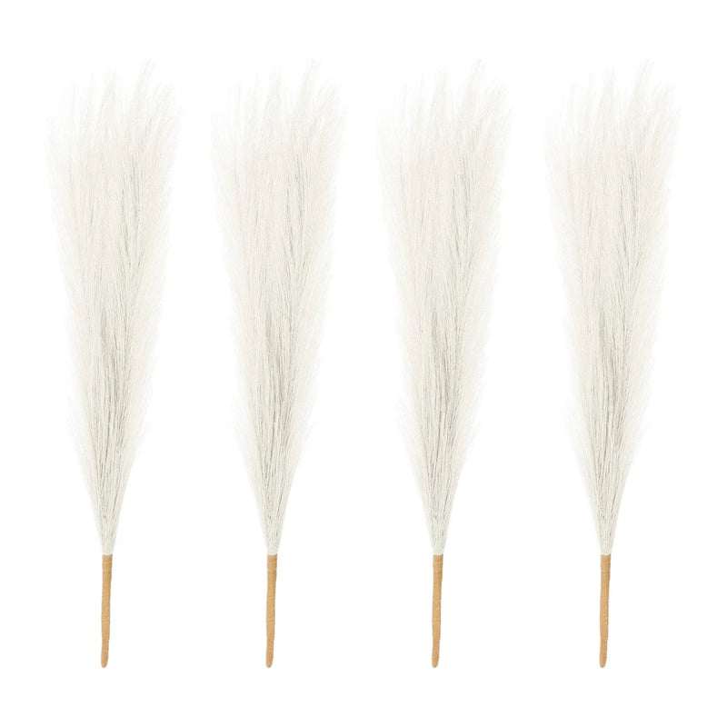 4 Pcs 17 Inch Faux Pampas Grass Artificial Boho Decor Cream Pampas Grass