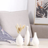 Ceramic Vases for Decor Set of 3, Flower Vases for Pampas Grass, Modern White Va Pampas Grass