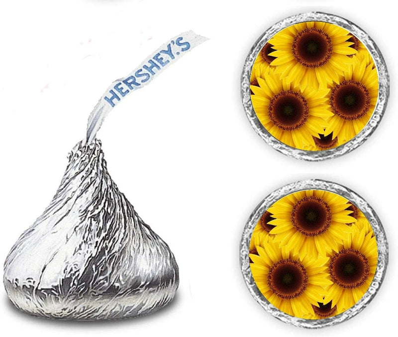 216 Sunflower Kisses Stickers  Floral Kisses Labels Stickers  CANDY NOT INCLUDED Sunflower