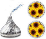 216 Sunflower Kisses Stickers  Floral Kisses Labels Stickers  CANDY NOT INCLUDED Sunflower