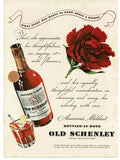 1940 Old Schenley Whiskey Carnation Flower Vintage Print Ad Carnation