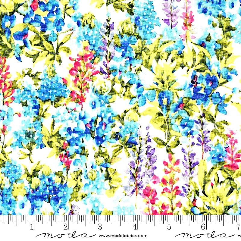 Moda Fabrics The "WILDFLOWERS VI 33772 11 "CLOUD" BTY Flowering Plants