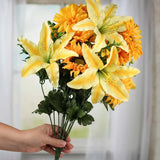 20" Artificial Yellow Lily, Mum, and Sunflower Decorative Floral Bush Sunflower