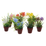 8 Pcs Miniature Green Plant Potted Plants Micro Bonsai Flowerpot Ornament Green Plant