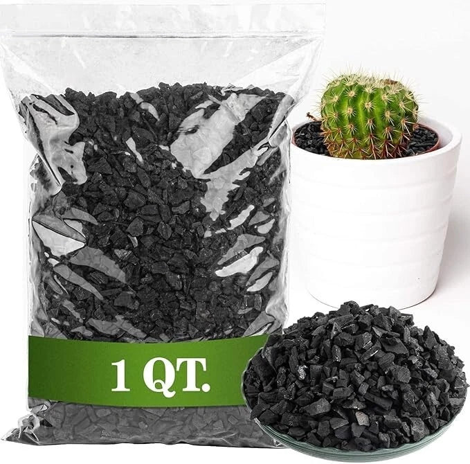 Orchid horticultural charcoal, 1 qt bag of black charcoal chunks