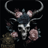A Gothic Goat Skull With Flowers Roses Goth Mens T-Shirt 100% Cotton Roses